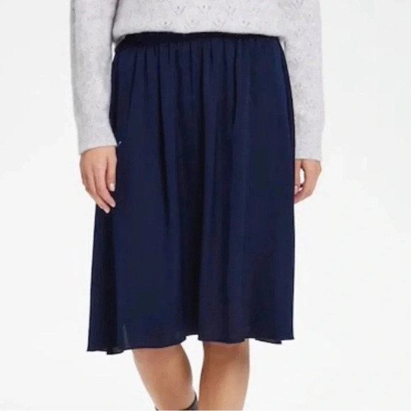 NWT St. Tropez blue knee length linen skirt XL - Picture 1 of 7